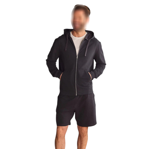 Ensemble 2 pièces décontracté gris de haute qualité avec fermeture éclair, manches longues, coupe ajustée, pour l'automne – Idéal pour les fournisseurs - Product Image 1
