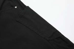 Jean décontracté unisexe coupe droite ample, style rétro américain, broderie hip-hop 3D délavée, automne/hiver, avec boutons - Product Image 2