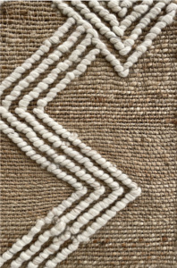 Tapis rayé en laine et jute naturelle non teinte, tissé à la main, texture épaisse, design moderne pour salon ou hôtel, prix d'usine - Product Image 2