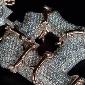 Colgante de letra inicial de plata 925 con incrustaciones de moissanita, estilo hip-hop, para hombre, compatible con cadena cubana, venta al por mayor. - Product Image 4