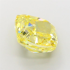 Diamante sintético certificado de corte excelente, color amarillo intenso, VS2, cultivado en laboratorio, forma cojín, suelto. - Product Image 4