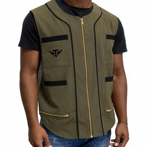 Chaqueta de Barbero Profesional Tactus Industries para Hombre, Negra, Sin Mangas, 2 Bolsillos para Herramientas, Ecológica, de Secado Rápido, Transpirable, de Lona - Product Image 5