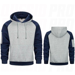 Mens Pullover Hoodies Color Block Long Sleeve Fleece <b>Sweatshirts</b> Custom Logo 100% Polyester Warm Soft Hooded Apparel Kangaro - Product Image 1