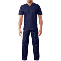 Nouvel arrivage : Ensemble de blouses médicales pour hommes, uniforme d'hôpital, pantalon et haut à col en V, 100% coton molletonné, poche anti-aiguille simple