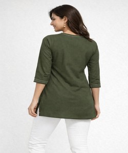 เสื้อทอผ้าฝ้ายดีไซน์หรูหรา สวมใส่ได้ทุกวัน ราคาขายส่ง ดีไซน์ใหม่ล่าสุด แห้งเร็ว ฟรีไซส์ เสื้อผ้าชาติพันธุ์ สำหรับงานเมห์นดี - Product Image 6