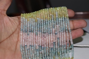 Cuentas Redondas Facetadas de Aguamarina Azul Natural de Primera Calidad, Multicolores, de 4 mm para la Fabricación de Joyas - Product Image 4