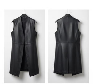 Chaleco de Motocicleta de Cuero Genuino para Hombre y Mujer, Chaleco de Cuero de Oveja de Primera Calidad, Chaleco de Motociclista Clásico, Cuero de Oveja Auténtico, Venta al Por Mayor, Unisex - Product Image 6