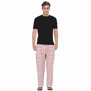 Men's Lightweight Full-Length Sleepwear Pajama Loose Fit Quick Dry Flannel Loungewear Trousers High Drawstring Lounge Pants - Product Image 1