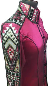 Chemise de spectacle western de luxe personnalisée avec strass pour les concours hippiques et les événements équestres - Product Image 3