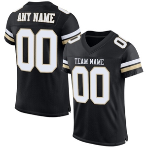 Wholsale Direct OMMIZ INDUSTRY Custom Gold <b>Purple</b>-White <b>Mesh</b> Authentic Throwback Football Jersey - Product Image 2
