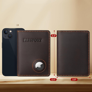 Porta Pasaportes de Cuero Genuino, Diseño Minimalista con Recorte del Logotipo de Apple, para Documentos de Viaje - Product Image 2