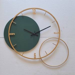 Oversized Copper Finish Metal Wall <b>Clock</b> with Classic Roman Style Layout for Luxury Living Room and <b>Vintage</b> Inspired Wall Decor - Product Image 2