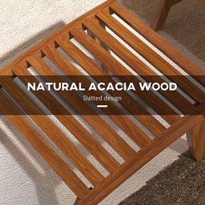 Set da Esterno in Legno di Acacia a 4 Pezzi con Cuscini Color Crema e Poggiapiedi Resistenti alle Intemperie per il Massimo Relax - Product Image 4