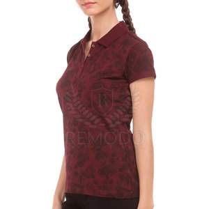Camiseta Polo de Mujer con Cuello en Contraste, Diseño Moderno, Estampado Personalizado, Secado Rápido, Fibra de Algodón, Ropa Deportiva Casual de Manga Corta - Product Image 3