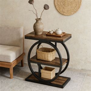 Wooden Storage Rack Coffee Table with <b>Side</b> Table & Sofa Table Features Nightstands - Product Image 1