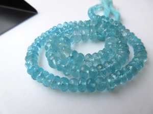 Cuentas de Apatita Azul Natural Facetadas en Forma de Rondelle para Joyería, Hilo Completo de Piedras Sueltas - Product Image 5