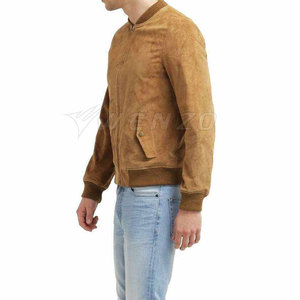 Premium Quality Soft Texture Durable Stitching Comfortable Fit Men <b>Suede</b> Leather <b>Jacket</b> Front Eco-Friendly Breathable Stylish - Product Image 3