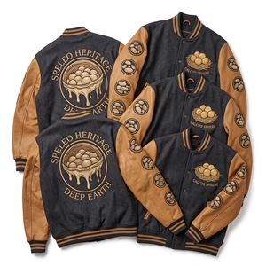 Wholesale Letterman Jacket <b>Maroon</b> Wool Varsity <b>Coat</b> Crystal Vault Gypsum Bloom Embroidery Cream Leather Sleeves Bomber Outerwear - Product Image 5