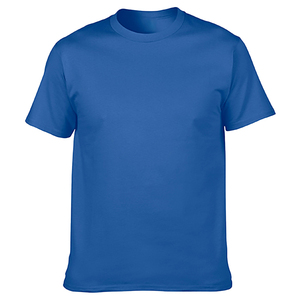 T-shirt pour homme à col rond, manches courtes, coupe classique, décontracté, couleur unie, jersey de coton, teinture unie - Product Image 2