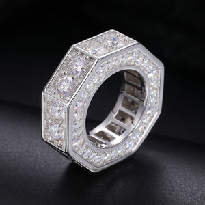 Luxury Octagonal Eternity Band Ring for Men and Women,Round Cut Cubic Zirconia Diamond Wedding Band - Product Image 3