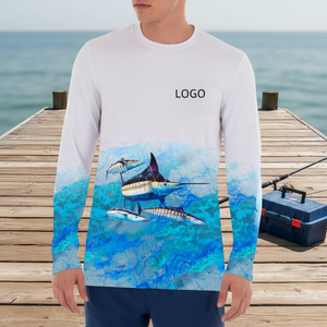 <span class=keywords><strong>เสื้อ</strong></span>ตกปลาแขนยาวมีฮู้ดสำหรับผู้ชาย ผ้ากรองแสงลายมาร์ลิน ระบายความชื้น ป้องกันแบคทีเรีย พร้อมโลโก้สั่งทำ - Product Image 5
