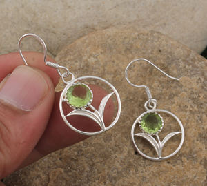 Joyería de Plata de Ley 925 con Peridoto Natural, Diseño de Árbol de la Vida, Gema Verde Hecha a Mano, Piedra de Nacimiento de Agosto, Venta al por Mayor para Fiestas - Product Image 5