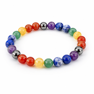 7 Chakra Gemstone <b>Bracelet</b> 8mm Beads Polished Elastic Healing Jewelry Feng Shui Crystal Stones Environmentally Friendly - Product Image 1