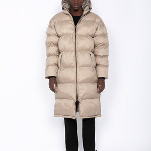 High Quality Custom Winter Streetwear Men's Oversized Bomber Jacket Zip Front Logo <b>Bubble</b> Long <b>Coat</b> Plus Size - Product Image 1