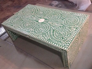ILAHI's Bone Inlay <b>Table</b> Modern Design Agate Detailing <b>Storage</b> Portable Home Furniture - Product Image 5