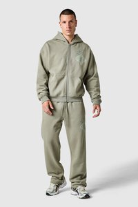 Sudadera con capucha de algodón 100% de alto gramaje para hombre, bordada, con efecto desgastado, estilo oversize, para invierno, de secado rápido - Product Image 2