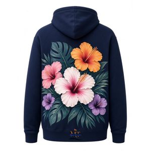 Sudadera con Capucha de Alta Calidad con Estampado Floral Blanco Personalizado para Hombre, Talla Grande, Sudadera Informal de Manga Larga - Product Image 4