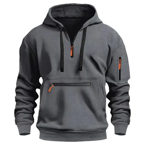 เสื้อฮู้ดฟลีซแบบซิป ¼ ตัว  หนา 500gsm  แบบสั่งทำพิเศษ  พร้อมโลโก้และป้าย  คุณภาพดีที่สุด  ทรงโอเวอร์ไซส์  สำหรับฤดูหนาว - Product Image 4