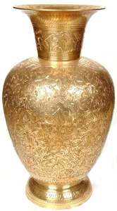 Jarrón Floral Art Deco de Latón con Diseño Grabado, Decoración Ecológica para el Hogar, para Uso en Mesa - Product Image 3