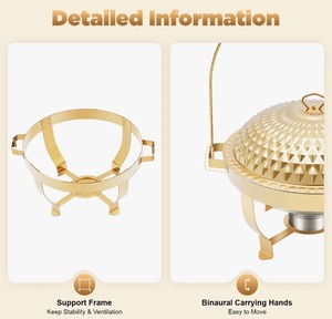 Stainless Steel Chafing Dish with Hanging Lid Diamond Style <b>Buffet</b> <b>Warmer</b> for Catering Kitchen And Restaurant At Best Price - Product Image 4