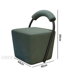 AVENYA Square <b>Chair</b> with Curved Handle Backrest <b>Modern</b> Minimalist Design for <b>Living</b> <b>Room</b> Cafe & Vanity Use - Product Image 6