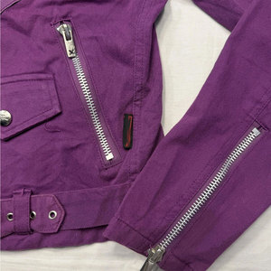 Chaqueta para Mujer, Talla Pequeña, Color Morado, Algodón, Estilo Motero, con Cinturón, Punk, Gótica, Bomber 2026 - Product Image 4