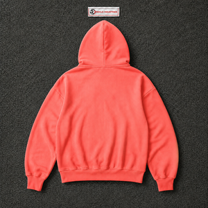 Sudadera con Capucha Gótica Rosa Coral con Diseño de Cruz con Tachuelas y Mangas Adornadas con Pedrería, Sudadera Unisex Estilo Urbano Informal - Product Image 6