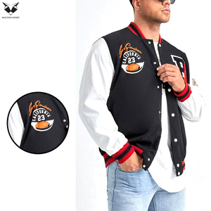 Customized Logo Heavyweight Wool Varsity Jacket Genuine Cowhide Leather Sleeve Unisex High School Baseball Bomber Jackets - Product Image 4