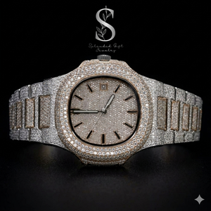 VVS Moissanite Diamond Wristwatch Luxury <b>Iced</b>-<b>Out</b> Stainless Steel Timepiece with Brilliant Cut Stones for Wholesale - Product Image 1