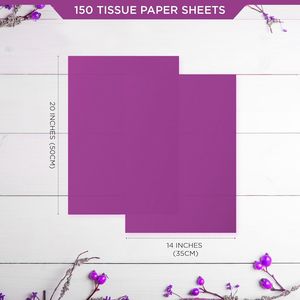 150 Fogli di Carta Velina Viola 14x20 Pollici, Confezione per Regali, Bouquet, Matrimoni, Decorazioni per Feste - Product Image 1