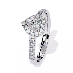Anillo de Moissanita en Forma de Corazón, Plateado en Plata, con Zirconia, para Compromiso o Boda, con Engaste de Garra, para Mujer y Hombre - Product Image 5