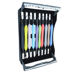 Kit de 10 Instrumentos Dentales Profesionales para Rellenos de Composite con Bandeja de Almacenamiento, Acero Inoxidable, Manual, Reutilizable - Product Image 4