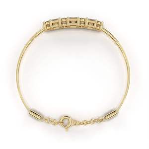 Bracelet en diamant de laboratoire rond et taille princesse pour femme, plaqué or, certifié IGI, bijoux de luxe pour mariée - Product Image 5
