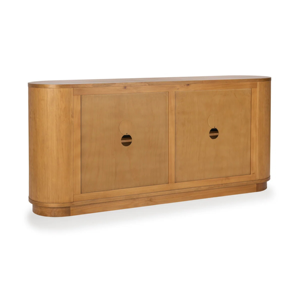 Modern Teak Wood Rattan <b>Sideboard</b> Cabinet Living Room Storage Furniture - Product Image 5