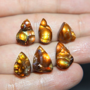Natural Mexican Fire Agate Druzy Cabochon Smooth Mix Shape Loose Gemstone for Jewelry - Product Image 1