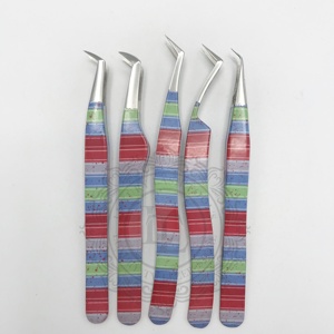 Pinzas de acero inoxidable de calidad superior Mango suave Etiqueta personalizada Mejor oferta de precio-Revestimiento de papel Punto de plata Probado a mano - Product Image 1