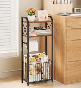Étagère murale à double niveau en acier inoxydable, style industriel moderne, gain de place, organisateur de rangement pour salle de bain - Product Image 4