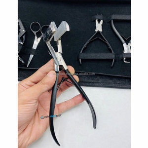 Pince à bec plat longue de 7 pouces (45 mm) en acier inoxydable à double ressort pour extensions capillaires - Product Image 3