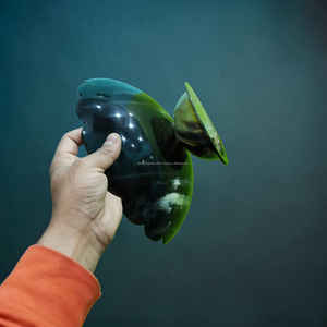 Grand saladier en corne de bœuf naturelle, pièce décorative faite à la main à prix avantageux - Product Image 5