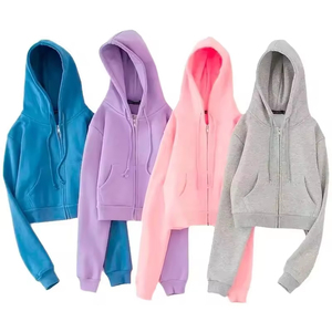 Sudadera con Capucha Corta Multicolor de Alta Calidad para Mujer, Personalizada, Estilo Urbano, Invierno, con Logotipo Frontal, Transpirable, Tejido de 320g - Product Image 6